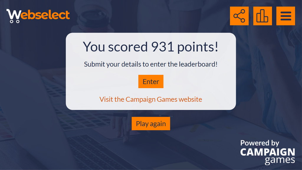 Webselect quiz game