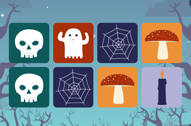 Halloween matching pairs game