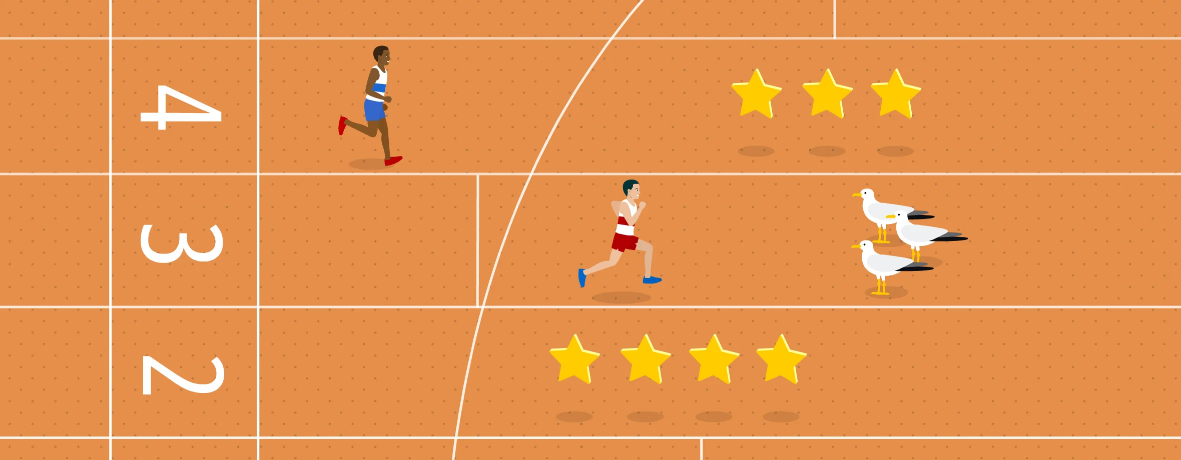 On your marks game screen for marketing for small businesses